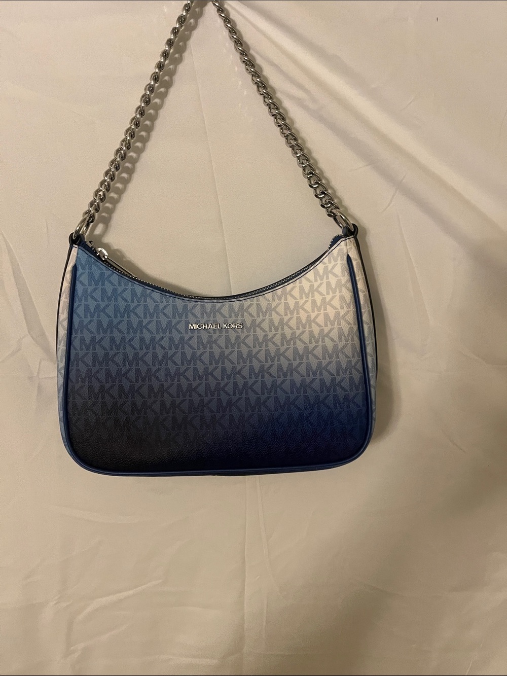 NWOT Michael Kors Blue Ombre MK Logo Shoulder Bag